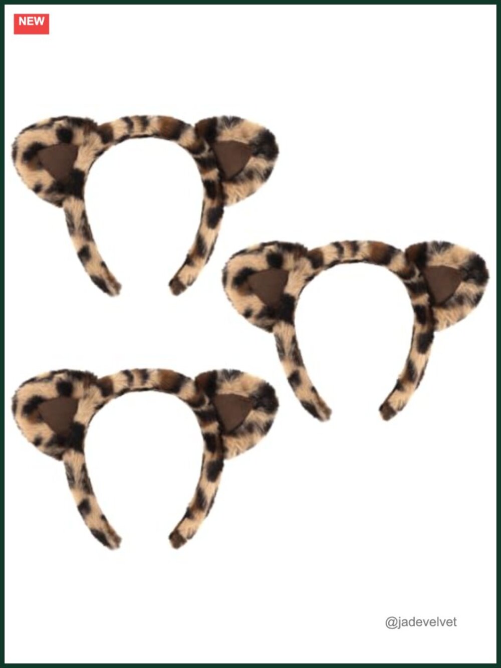 Cat Ears Headbands Plush Faux Fur Microfiber Costume Hair Accessories 3 Pack